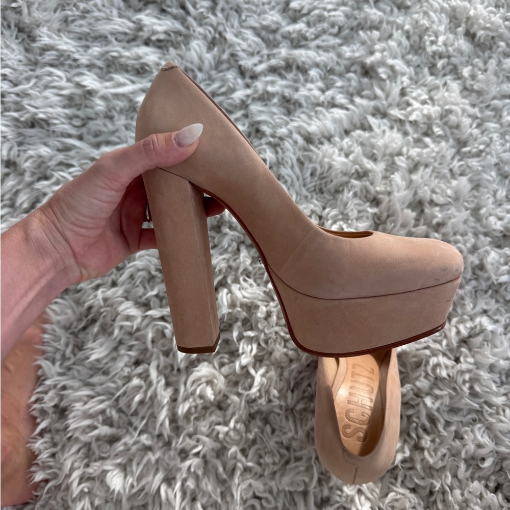 SCHUTZ Nude Platform Heels